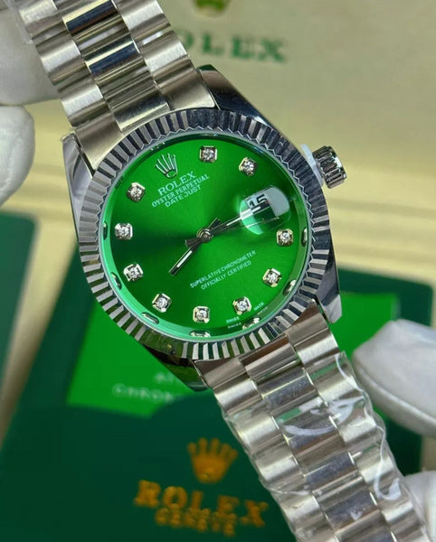 🔹 Rolex Date Dust – Signature Style in Stunning Dials