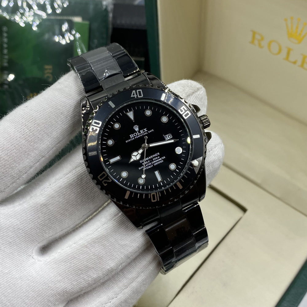 All Black Rolex – Premium Rotating Dial Watch for Men