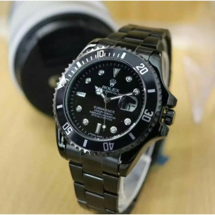 All Black Rolex – Premium Rotating Dial Watch for Men